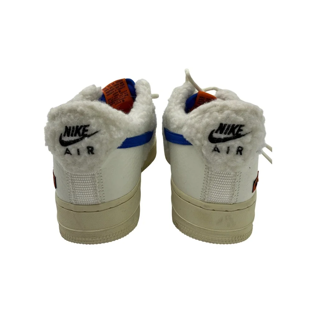 Nike Air Force 1 07 Premium Sherpa Fleece Womens 9.5 Sail Blue DO6680-100 EUC